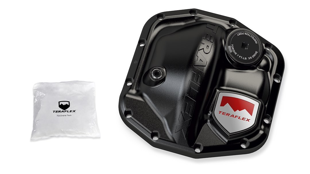 TeraFlex Differential Cover, Heavy Duty, Dana 44 Advantek M210 Axle, 12 Bolt, Without Girdle, With Fill Plug, With Drain Plug, Black – 3990744