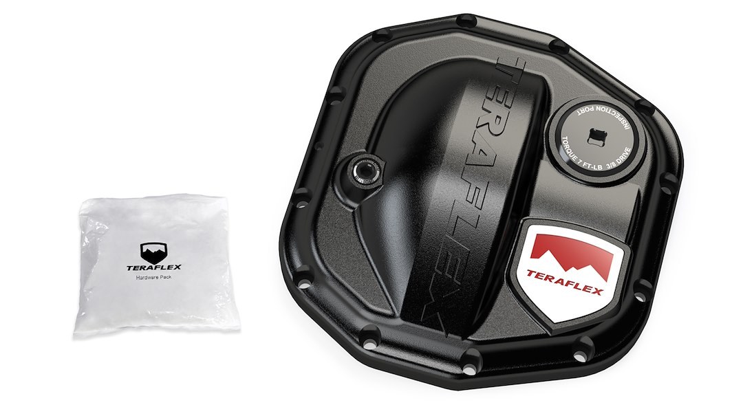TeraFlex Differential Cover, Heavy Duty, Dana 44 Advantek M220 Axle, 12 Bolt, Without Girdle, With Fill Plug, With Drain Plug, Black – 3990745