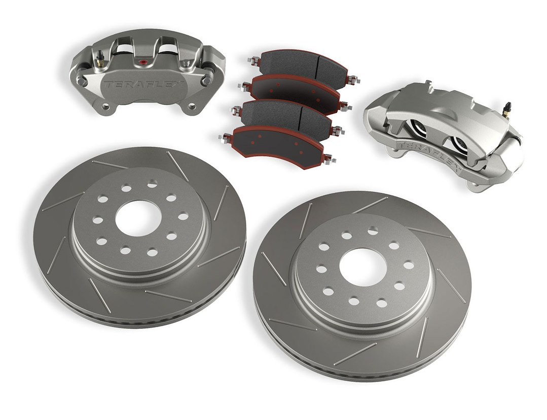 TeraFlex Brake Conversion Kit, Big Brake, Performance Upgrade, 13.3 Inch Slotted Rotor, Semi-Metallic Brake Pads – 4303420