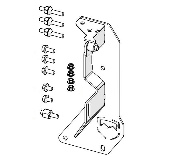 TeraFlex Jack Mount, For Use with Hi-Lift Jack, Mounts to Alpha HD Tire Carrier, Black, Steel – 4838270