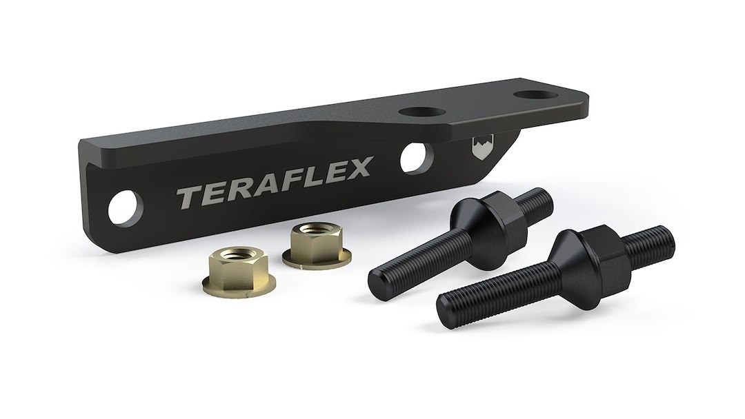 TeraFlex CB Radio Antenna Mount, Mounts to Tailgate Using OE Hinge Bracket Points, Bracket Only, Anodized, Black, Steel – 4997192