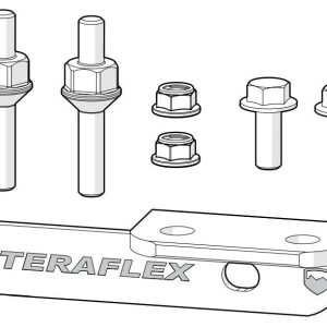 TeraFlex CB Radio Antenna Mount, Mounts to Tailgate Using OE Hinge Bracket Points, Bracket Only, Anodized, Black, Steel – 4997192