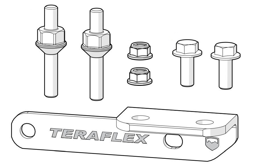 TeraFlex CB Radio Antenna Mount, Mounts to Tailgate Using OE Hinge Bracket Points, Bracket Only, Anodized, Black, Steel – 4997192