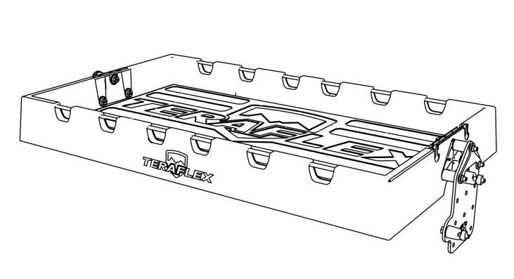 TeraFlex Cargo Carrier, Sierra, Rack Style, OE Roll Bar Mount, 75 Pound Capacity, 20 Inch Length X 37 Inch Width X 3 Inch Height, Black – 7102000
