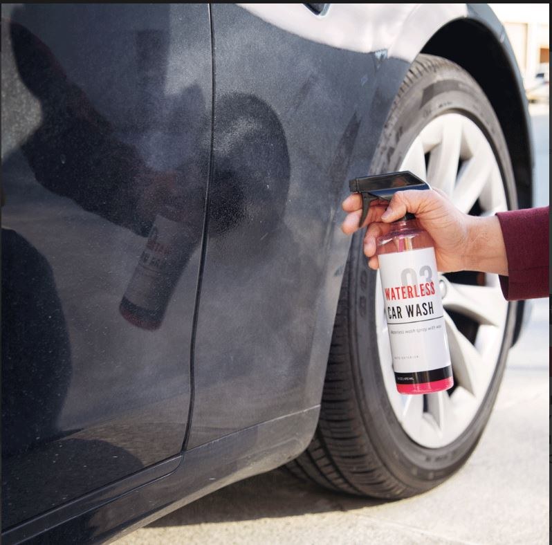 Tesbros Car Wash, Liquid, One 16 Ounce Spray Bottle, With Carnauba Wax – TB-WATERLESSWAX-1