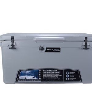 Truck Gear Beverage Cooler, Expedition, 110 Quart, Hard, Uses Ice, Truck Gear by Line-X Logo, Gray – COOLER110
