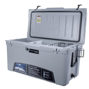 Truck Gear Beverage Cooler, Expedition, 110 Quart, Hard, Uses Ice, Truck Gear by Line-X Logo, Gray – COOLER110