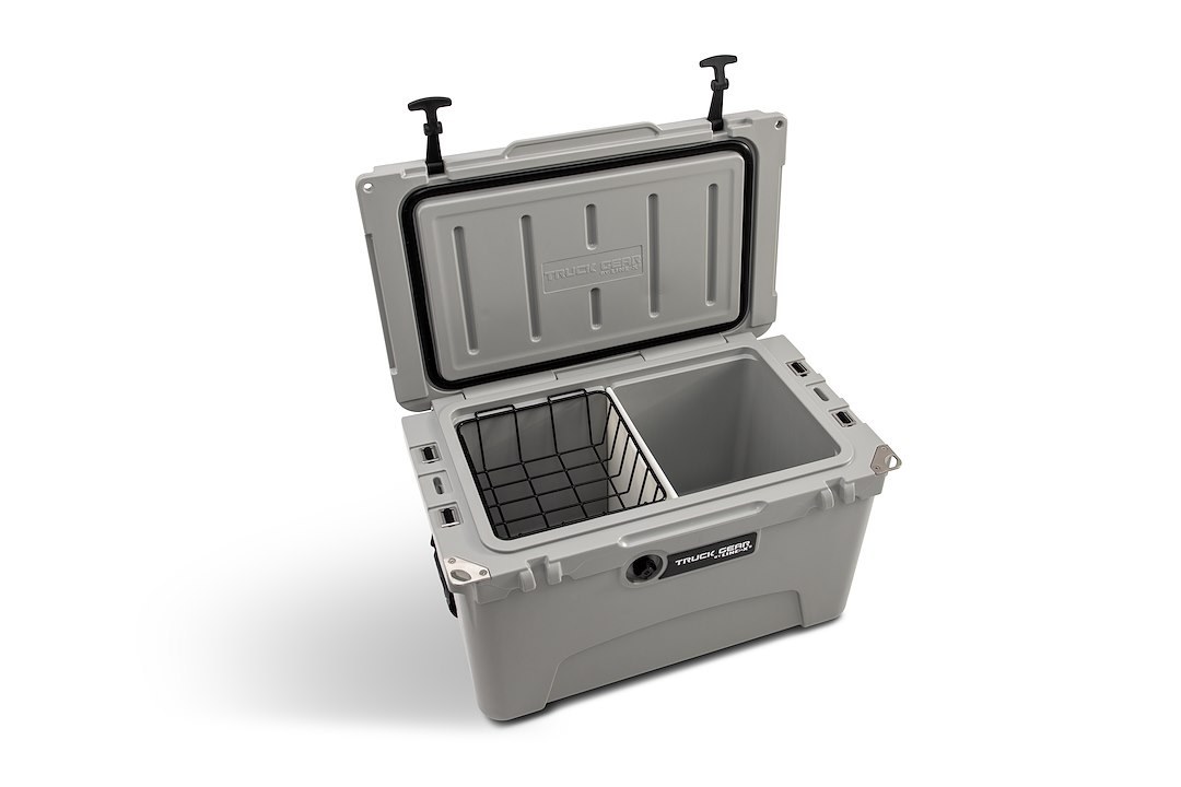 Truck Gear Beverage Cooler, Expedition, 45 Quart, Hard, Uses Ice, Truck Gear by Line-X Logo, Gray – COOLER45
