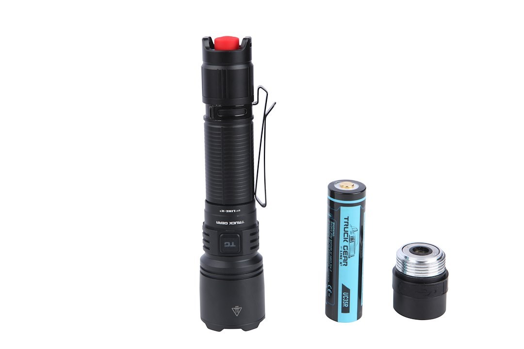 Truck Gear Flashlight, Handheld with Pocket Clip, LED or Halogen, Clear, Multiple Beam with 350 Meter Distance, Black Aluminum Housing – FLSHLIGHT