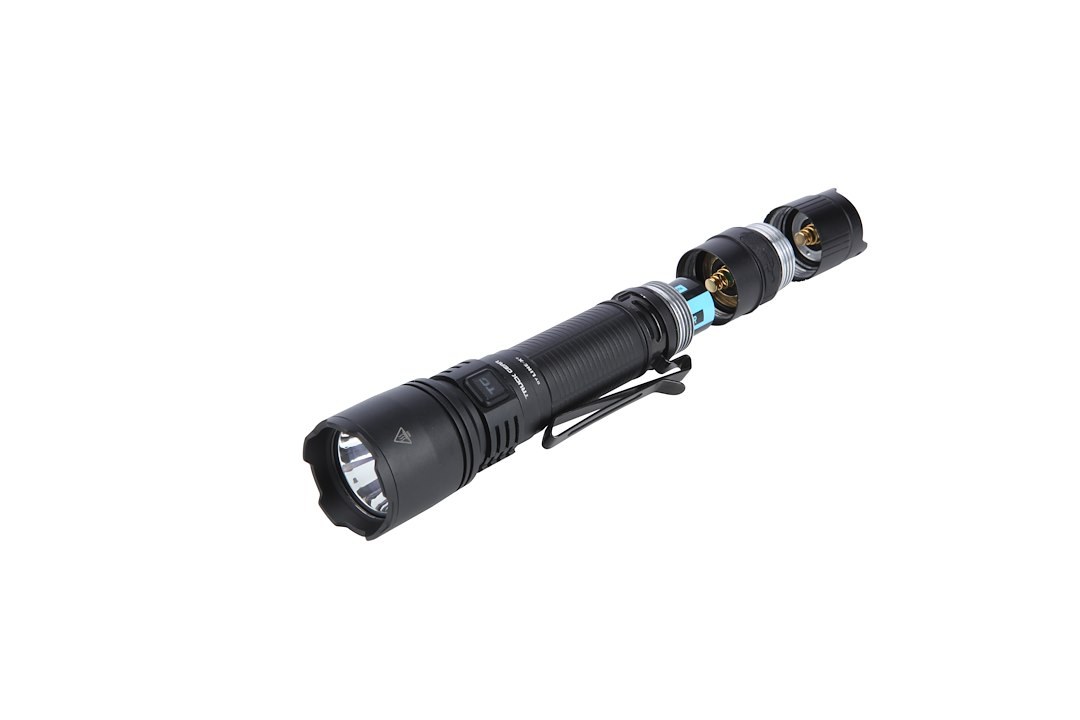 Truck Gear Flashlight, Handheld with Pocket Clip, LED or Halogen, Clear, Multiple Beam with 350 Meter Distance, Black Aluminum Housing – FLSHLIGHT