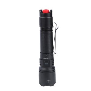 Truck Gear Flashlight, Handheld with Pocket Clip, LED or Halogen, Clear, Multiple Beam with 350 Meter Distance, Black Aluminum Housing – FLSHLIGHT