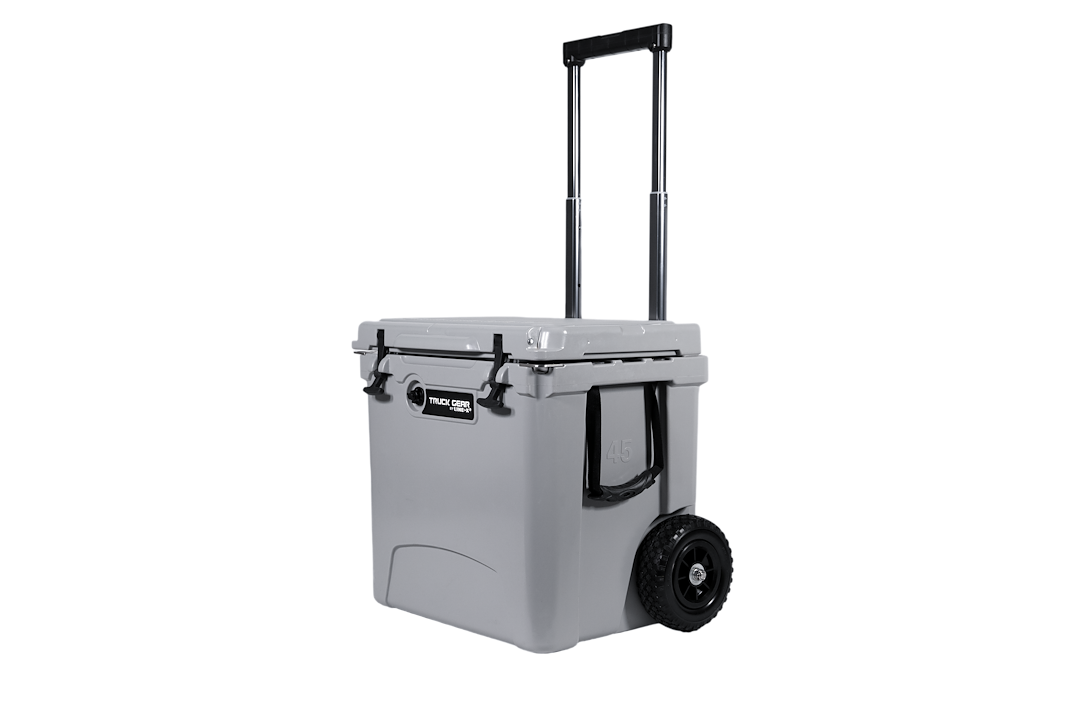 Truck Gear Beverage Cooler, Expedition, 45 Quart, Hard, Uses Ice, Truck Gear by Line-X Logo, Gray – TWCOOLER45