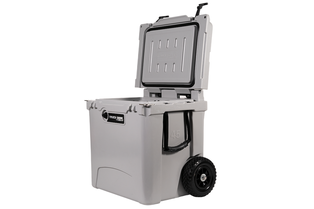 Truck Gear Beverage Cooler, Expedition, 45 Quart, Hard, Uses Ice, Truck Gear by Line-X Logo, Gray – TWCOOLER45