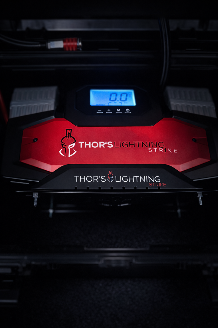Thors Lighti Air Compressor, AirVault2, Portable, 150 PSI Maximum Working Pressure, 10.6 Cubic Feet Per Minute, Battery Clamps – AV2STRIKE001