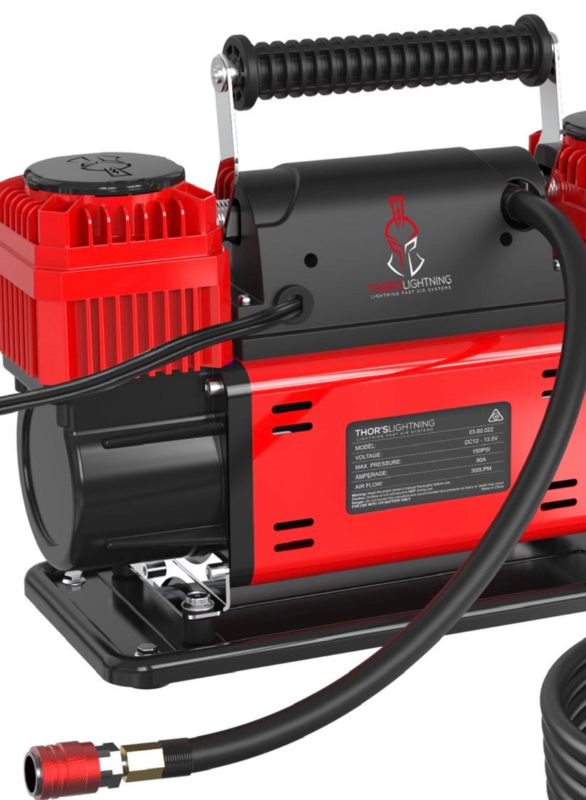 Thors Lighti Air Compressor, Bolt True Totalcontrol, Portable, 150 PSI Maximum Working Pressure, 10.6 Cubic Feet Per Minute, Battery Clamps – BOLT002