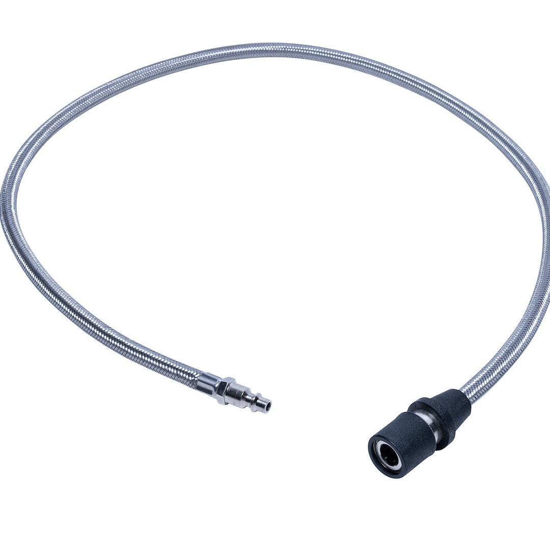 Thors Lighti Air Compressor Leader Hose, 8 Foot Length, Braided Steel, Male I/M Fitting One End and Female I/M Fitting on Other End – EXTSTEEL001