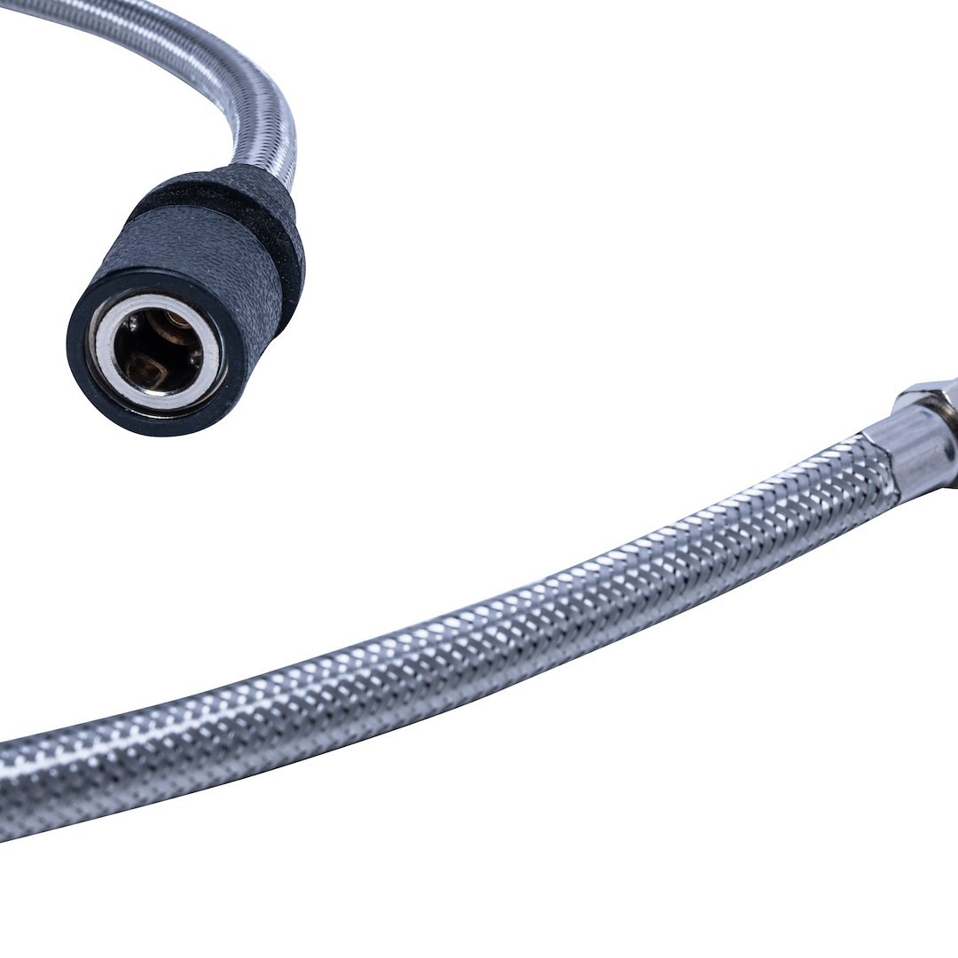 Thors Lighti Air Compressor Leader Hose, 8 Foot Length, Braided Steel, Male I/M Fitting One End and Female I/M Fitting on Other End – EXTSTEEL001