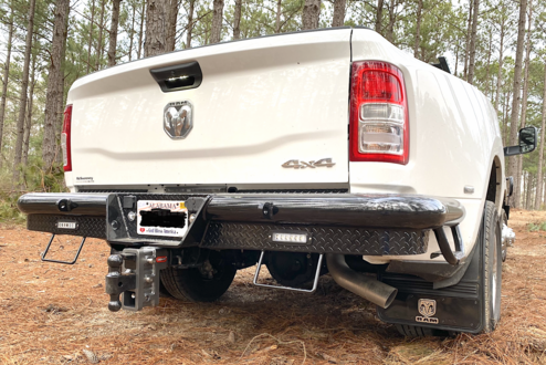 Tough Countr Bumper, Traditional, One Piece Design, Mounting Hardware Included, Powder Coat Gloss Black Steel, With Light Mounts – DTB1934DRSL