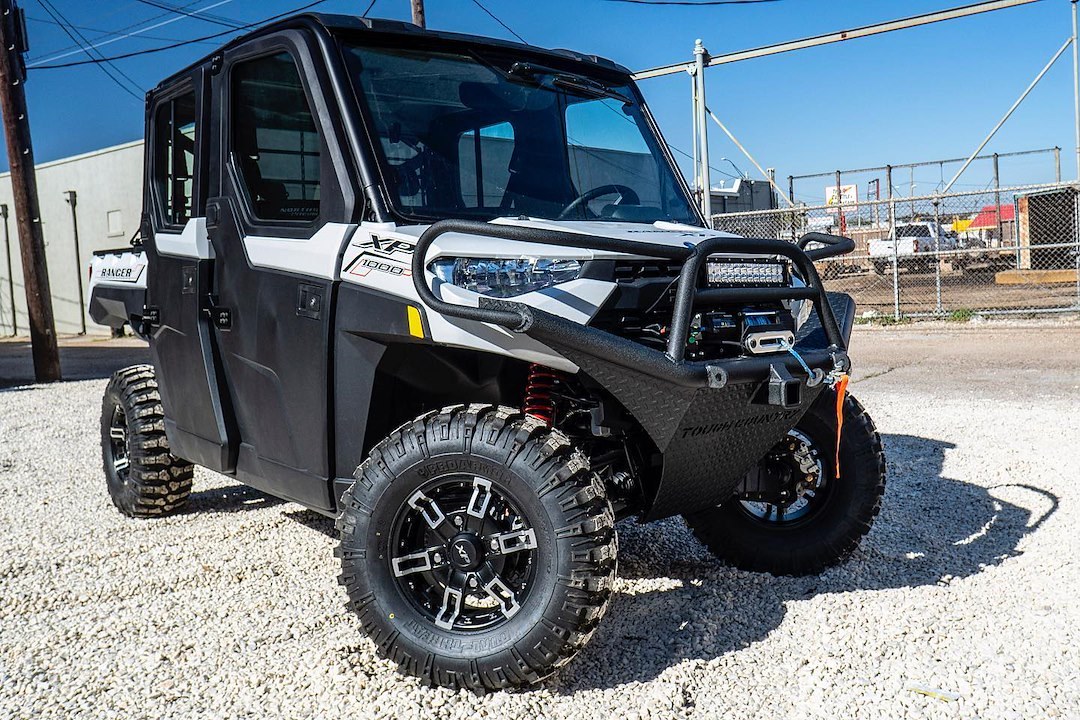Tough Countr Bumper, Deluxe, One Piece Design, Mounting Hardware Included, With Winch Mount, With 1/2 Inch Shackle Mounts – PR1KFR