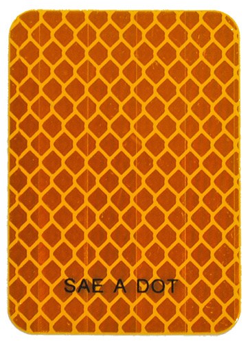 Jammy Reflective Tape, 006 Series, Light Reflective, Class a Tape, 2 Inch Length X 2-3/4 Inch Width, Amber, Acrylic, SAE/ DOT Approved – J-006-A