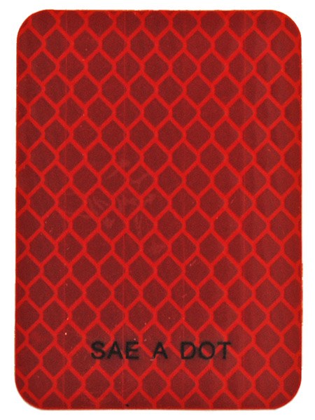 Jammy Reflective Tape, 006 Series, Light Reflective, Class a Tape, 2 Inch Length X 2-3/4 Inch Width, Red, Acrylic, SAE/ DOT Approved – J-006-R