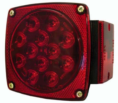 Jammy Trailer Light, 20245 Series, Stop/Turn/Tail/ Backup Light, 18 Diode 7-Function Combo Light, LED, Rectangular, Red Lens, Bolt-On – J-20245-L