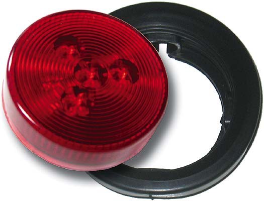 Jammy Side Marker Light – LED, 25 Series, Round, Sealed Light, Red Lens, Black Trim, Red Bulb, 2-1/2 Inch Diameter, Grommet Mount – J-25-RK