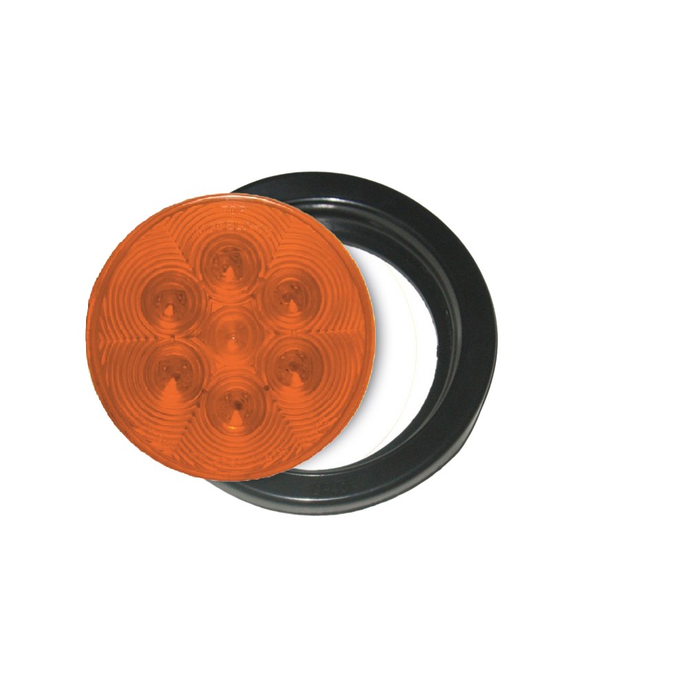 Jammy Parking/ Turn Signal Light Assembly, 45 Series, Amber Lens, LED, 4 Inch, Round, 7 Diode Dual Function Configuration, Single – J-45-AK