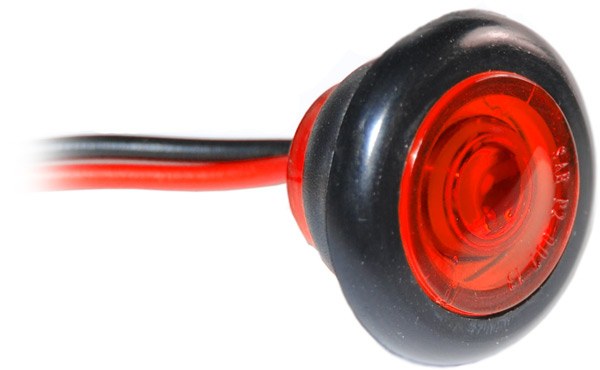 Jammy Side Marker Light, 53 Series, Round, Red Lens, Black Trim, LED, Red Bulb, 3/4 Inch Diameter, 60 Milliampere, Single – J-53-R