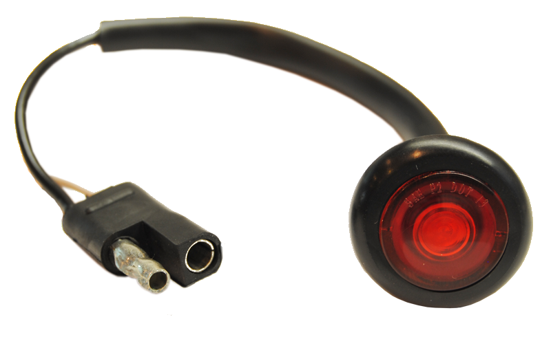 Jammy Side Marker Light, 53 Series, Round, Red Lens, Black Trim, LED, Red Bulb, 3/4 Inch Diameter, 60 Milliampere, Single – J-53-R