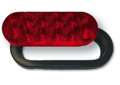 Jammy Trailer Light, 66 Series, Stop/Turn/Tail/ Backup Light, LED, Oval, Red Lens, 6 Inch, With Grommet and Wiring Harness – J-66-RK