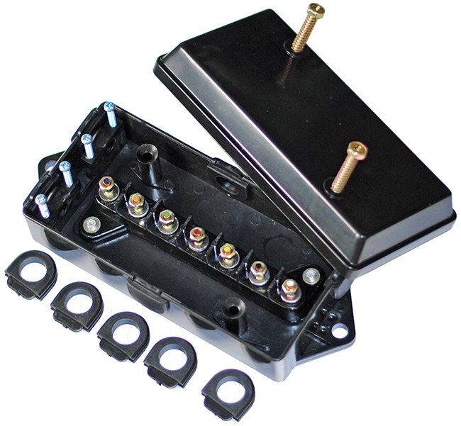 Jammy Junction Box, Jb Series, 7 Pole, Black, Plastic, Weatherproof – J-JB