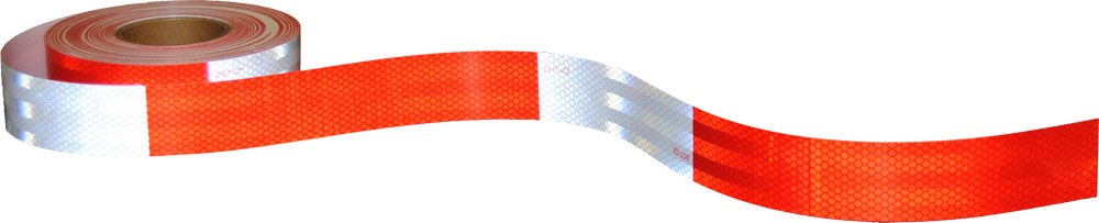 Jammy Reflective Tape, Light Reflective, 2 Inch Width X 150 Foot Length, 6 Inch Red/ 6 Inch White, Micro Prismatic – J-PGT-6Y