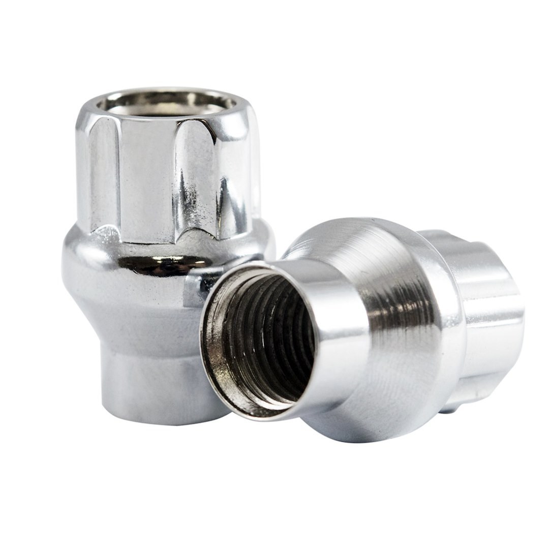 TR-1 Lug Nut, 14 Millimeter X 2 Thread Size, Et Shank, Conical Seat/ Short Shank Open End, 1.31 Inch Overall Length, Chrome Plated – 130-7018-01