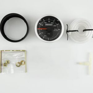 Turbosmart Gauge Boost/ Vacuum, 2-1/16 Inch, Mechanical, 0-30 PSI, Black Face/ Silver Bezel, Illuminated – TS-0101-2023