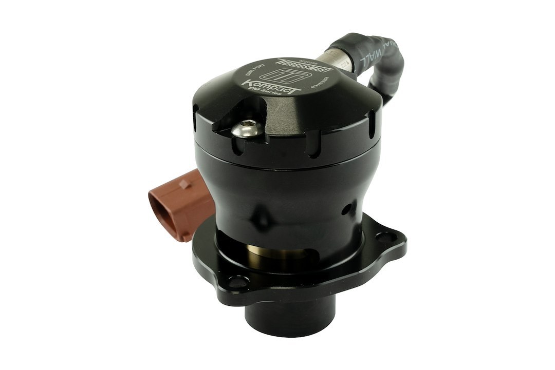 Turbosmart Turbocharger Blow Off Valve, Kompact Em, Plug and Play, Recirculating/ Vent to Atmosphere, Dual Port, Black, Aluminum – TS-0223-1063