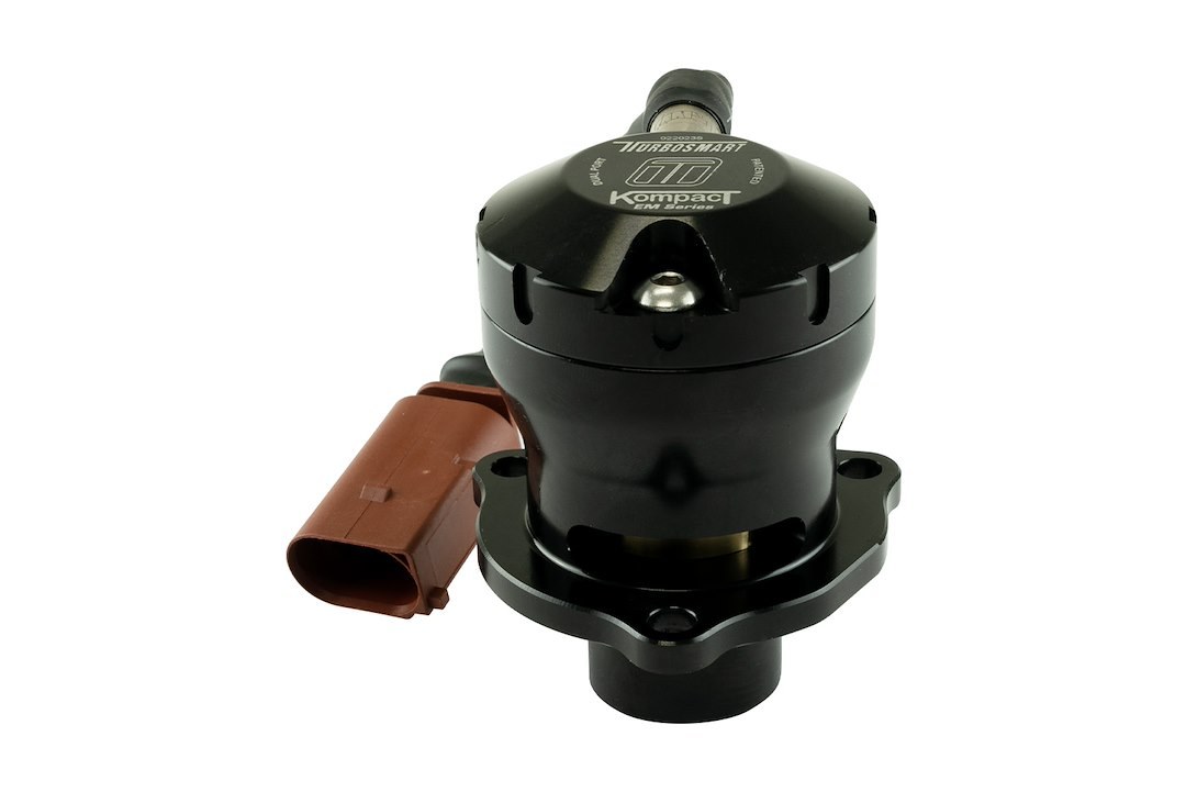 Turbosmart Turbocharger Blow Off Valve, Kompact Em, Plug and Play, Recirculating/ Vent to Atmosphere, Dual Port, Black, Aluminum – TS-0223-1063