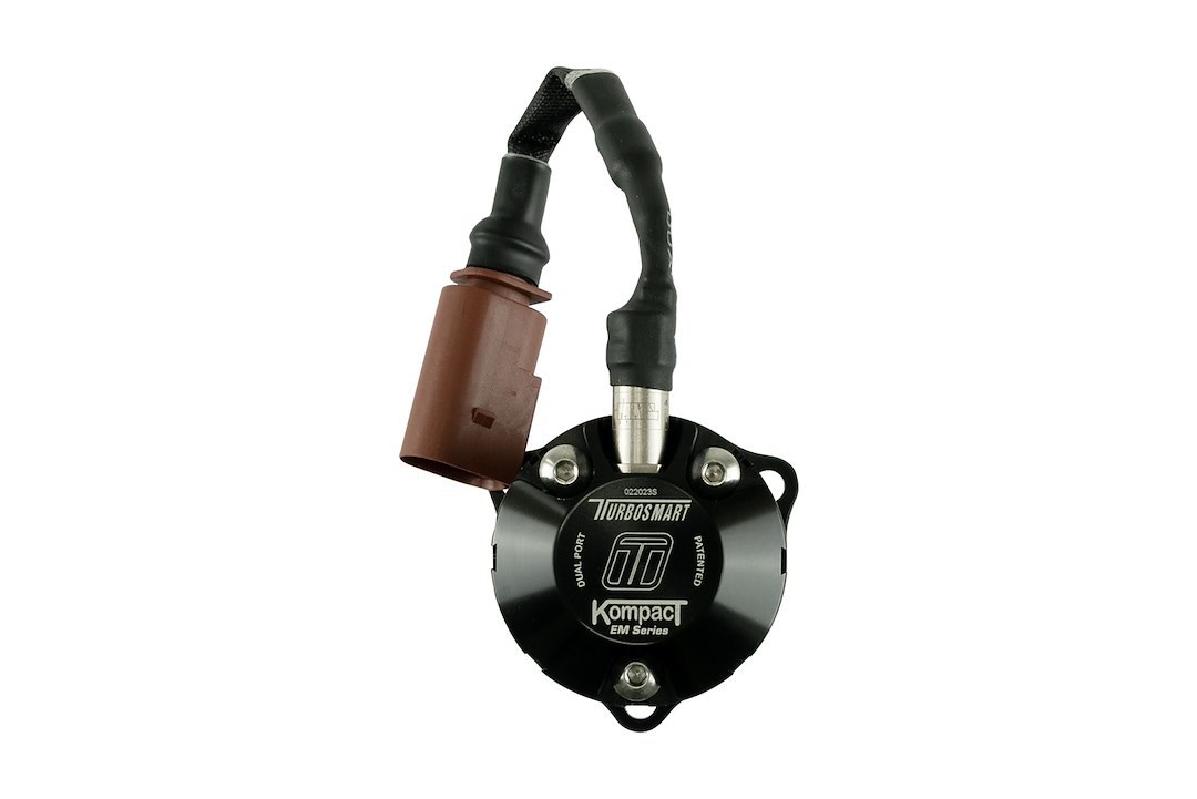 Turbosmart Turbocharger Blow Off Valve, Kompact Em, Plug and Play, Recirculating/ Vent to Atmosphere, Dual Port, Black, Aluminum – TS-0223-1063