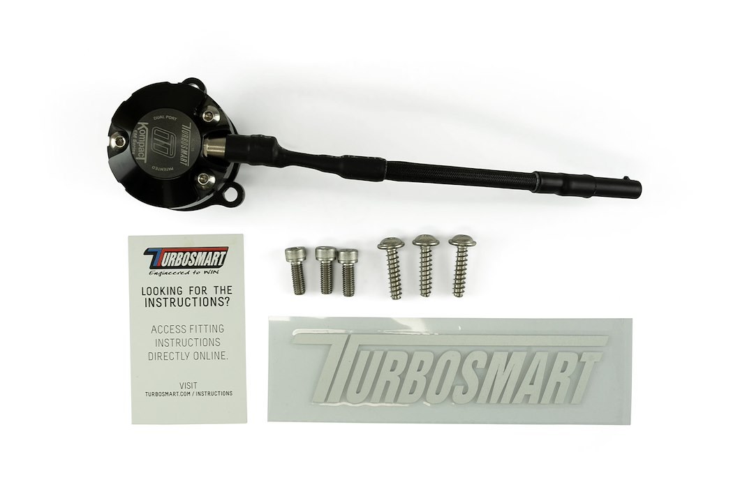 Turbosmart Turbocharger Blow Off Valve, Kompact Em, Plug and Play, Recirculating/ Vent to Atmosphere, Dual Port VR19, Black, Aluminum – TS-0223-1082