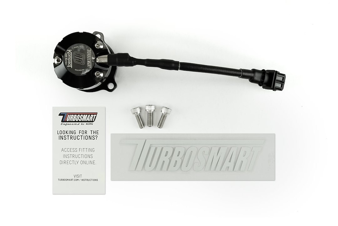Turbosmart Turbocharger Blow Off Valve, Kompact Em, Plug and Play, Recirculating/ Vent to Atmosphere, Black, Aluminum – TS-0223-1092