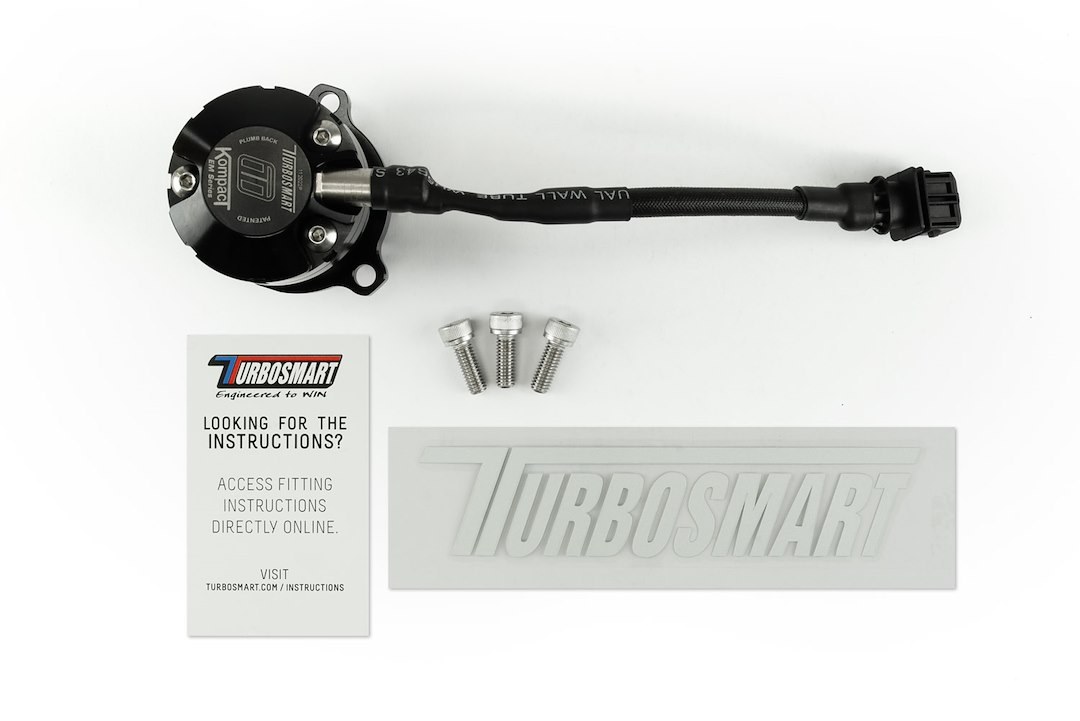 Turbosmart Turbocharger Blow Off Valve, Kompact Em, Recirculating/ Vents to Atmosphere, Black, Aluminum – TS-0223-1292