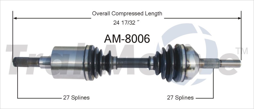 Trakmotive CV Axle Shaft, Premium, OEM Replacement – AM-8006