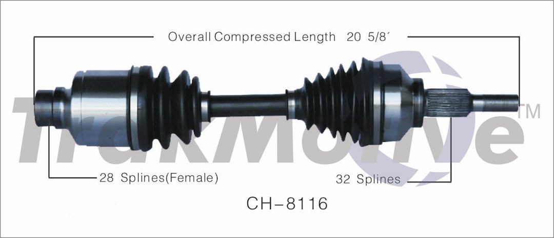 Trakmotive CV Axle Shaft, Premium, OEM Replacement – CH-8116