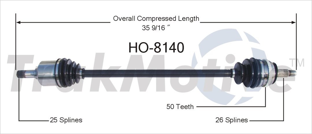 Trakmotive CV Axle Shaft, Premium, OEM Replacement – HO-8140