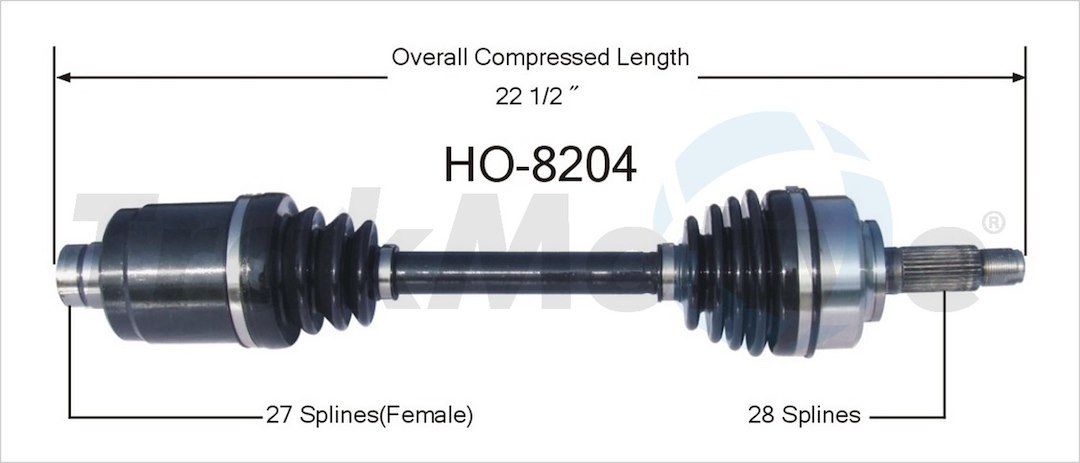 Trakmotive CV Axle Shaft, Premium, OEM Replacement – HO-8204