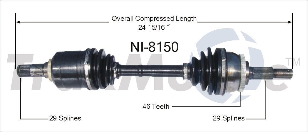 Trakmotive CV Axle Shaft, Premium, OEM Replacement – NI-8150
