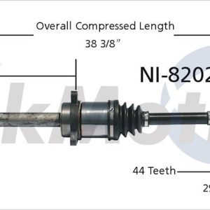Trakmotive CV Axle Shaft, Premium, OEM Replacement, 38.39 Inches Overall Compressed Length – NI-8202