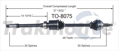 Trakmotive CV Axle Shaft, Premium – TO-8075