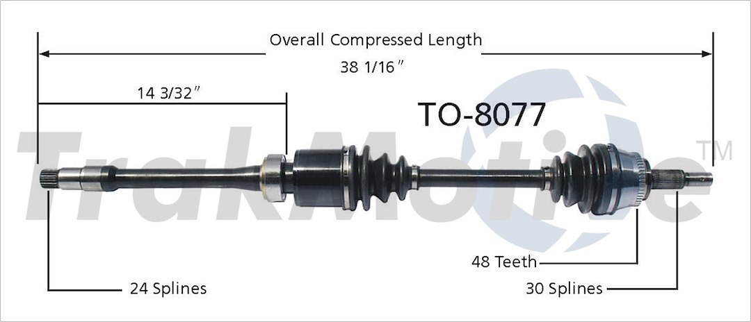 Trakmotive CV Axle Shaft, Premium, OEM Replacement – TO-8077