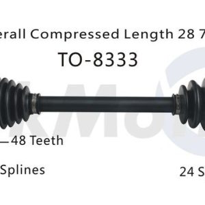 Trakmotive CV Axle Shaft, OEM Replacement, 28.43 Inch Overall Compressed Length, 24 Inboard Splines – TO-8333
